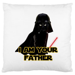 Darth Vader Cat Large Flano Cushion Case (two Sides) by Valentinaart