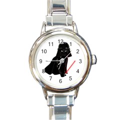 Darth Vader Cat Round Italian Charm Watch by Valentinaart