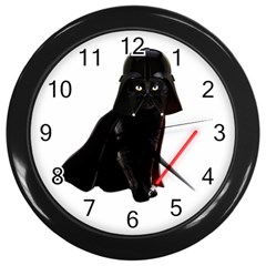 Darth Vader Cat Wall Clocks (black) by Valentinaart