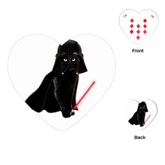 Darth Vader Cat Playing Cards (heart)  by Valentinaart