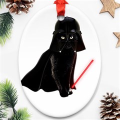 Darth Vader Cat Oval Ornament (two Sides) by Valentinaart