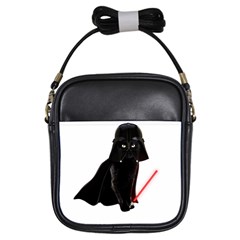 Darth Vader Cat Girls Sling Bags by Valentinaart