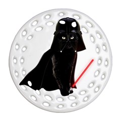 Darth Vader Cat Round Filigree Ornament (two Sides) by Valentinaart