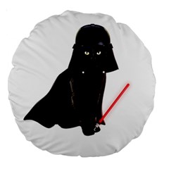 Darth Vader Cat Large 18  Premium Round Cushions by Valentinaart