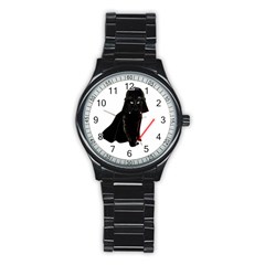 Darth Vader Cat Stainless Steel Round Watch by Valentinaart