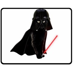 Darth Vader Cat Double Sided Fleece Blanket (medium)  by Valentinaart