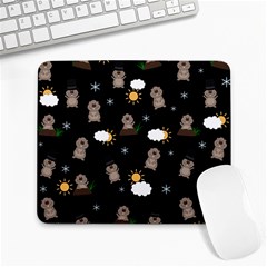 Groundhog Day Pattern Large Mousepads