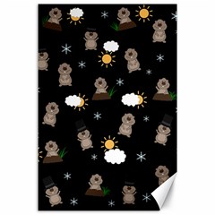 Groundhog Day Pattern Canvas 24  X 36  by Valentinaart