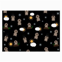 Groundhog Day Pattern Large Glasses Cloth by Valentinaart