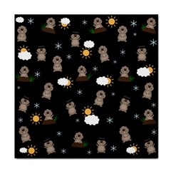 Groundhog Day Pattern Face Towel by Valentinaart