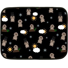 Groundhog Day Pattern Double Sided Fleece Blanket (mini)  by Valentinaart