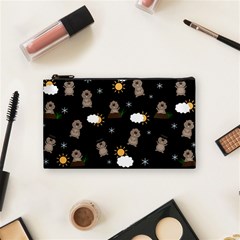 Groundhog Day Pattern Cosmetic Bag (small)  by Valentinaart