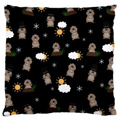 Groundhog Day Pattern Large Cushion Case (two Sides) by Valentinaart