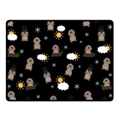 Groundhog Day Pattern Double Sided Fleece Blanket (small)  by Valentinaart