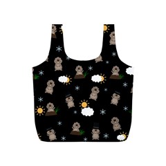 Groundhog Day Pattern Full Print Recycle Bags (s)  by Valentinaart