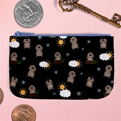 Groundhog Day Pattern Large Coin Purse by Valentinaart