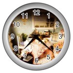 Dollhouse Christmas Wall Clocks (Silver)  Front