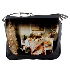 Dollhouse Christmas Messenger Bags by snowwhitegirl