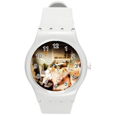 Dollhouse Christmas Round Plastic Sport Watch (m) by snowwhitegirl