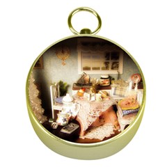 Dollhouse Christmas Gold Compasses by snowwhitegirl