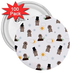 Groundhog Day Pattern 3  Buttons (100 Pack)  by Valentinaart