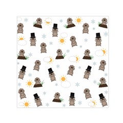 Groundhog Day Pattern Small Satin Scarf (square) by Valentinaart