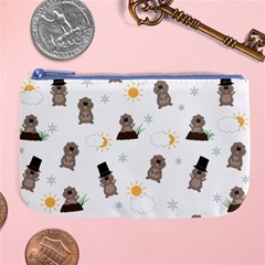 Groundhog Day Pattern Large Coin Purse by Valentinaart