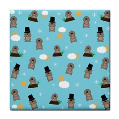 Groundhog Day Pattern Tile Coasters by Valentinaart