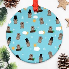 Groundhog Day Pattern Ornament (round) by Valentinaart