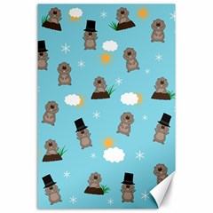 Groundhog Day Pattern Canvas 24  X 36  by Valentinaart