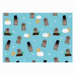 Groundhog Day Pattern Large Glasses Cloth (2-side) by Valentinaart