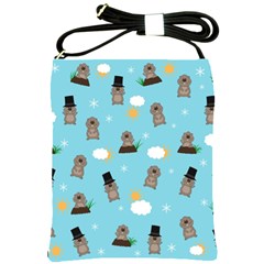 Groundhog Day Pattern Shoulder Sling Bags by Valentinaart