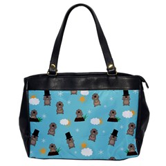 Groundhog Day Pattern Office Handbags by Valentinaart