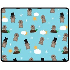 Groundhog Day Pattern Fleece Blanket (medium)  by Valentinaart