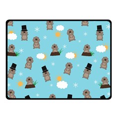 Groundhog Day Pattern Double Sided Fleece Blanket (small)  by Valentinaart