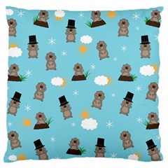 Groundhog Day Pattern Large Flano Cushion Case (one Side) by Valentinaart