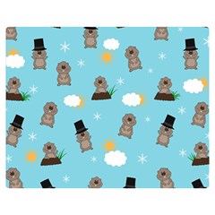 Groundhog Day Pattern Double Sided Flano Blanket (medium)  by Valentinaart