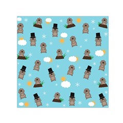 Groundhog Day Pattern Small Satin Scarf (square) by Valentinaart