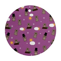 Groundhog Day Pattern Ornament (round) by Valentinaart