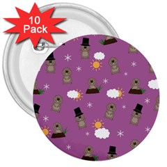 Groundhog Day Pattern 3  Buttons (10 Pack)  by Valentinaart