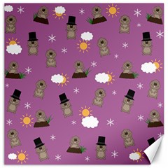 Groundhog Day Pattern Canvas 12  X 12   by Valentinaart