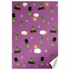 Groundhog Day Pattern Canvas 12  X 18   by Valentinaart