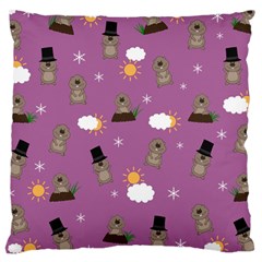 Groundhog Day Pattern Large Cushion Case (two Sides) by Valentinaart