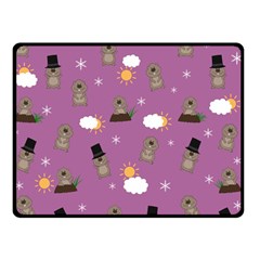 Groundhog Day Pattern Double Sided Fleece Blanket (small)  by Valentinaart