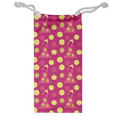 Yellow Flowers Dress Jewelry Bag