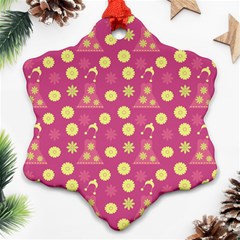 Yellow Flowers Dress Ornament (Snowflake)