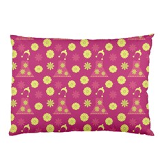 Yellow Flowers Dress Pillow Case (Two Sides)