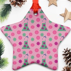 Green Dress Pink Ornament (star)