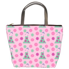 Green Dress Pink Bucket Bags by snowwhitegirl