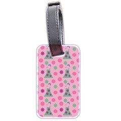 Green Dress Pink Luggage Tags (two Sides) by snowwhitegirl